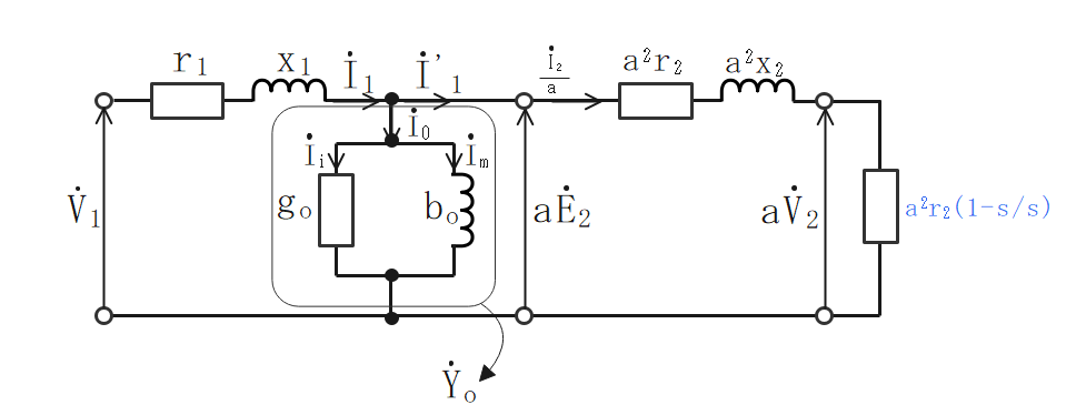三相誘導電動機の等価回路(T形)
